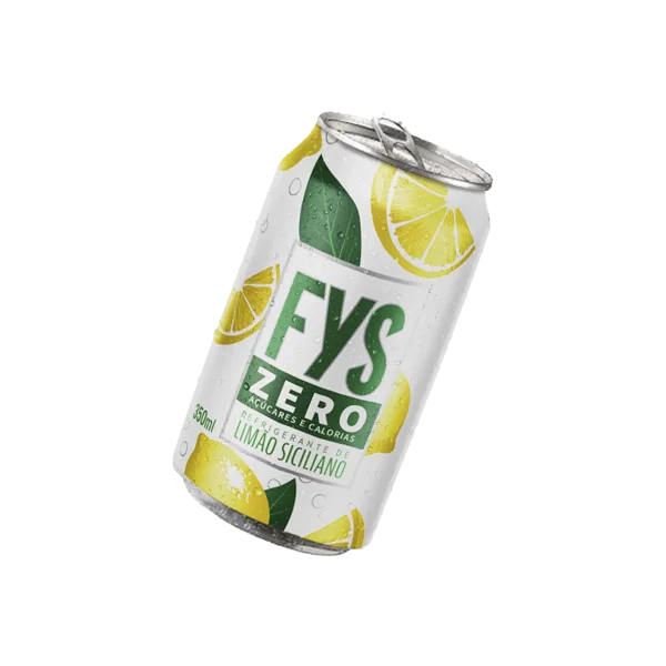 Lata refrigerante limão siciliano FYS ZERO